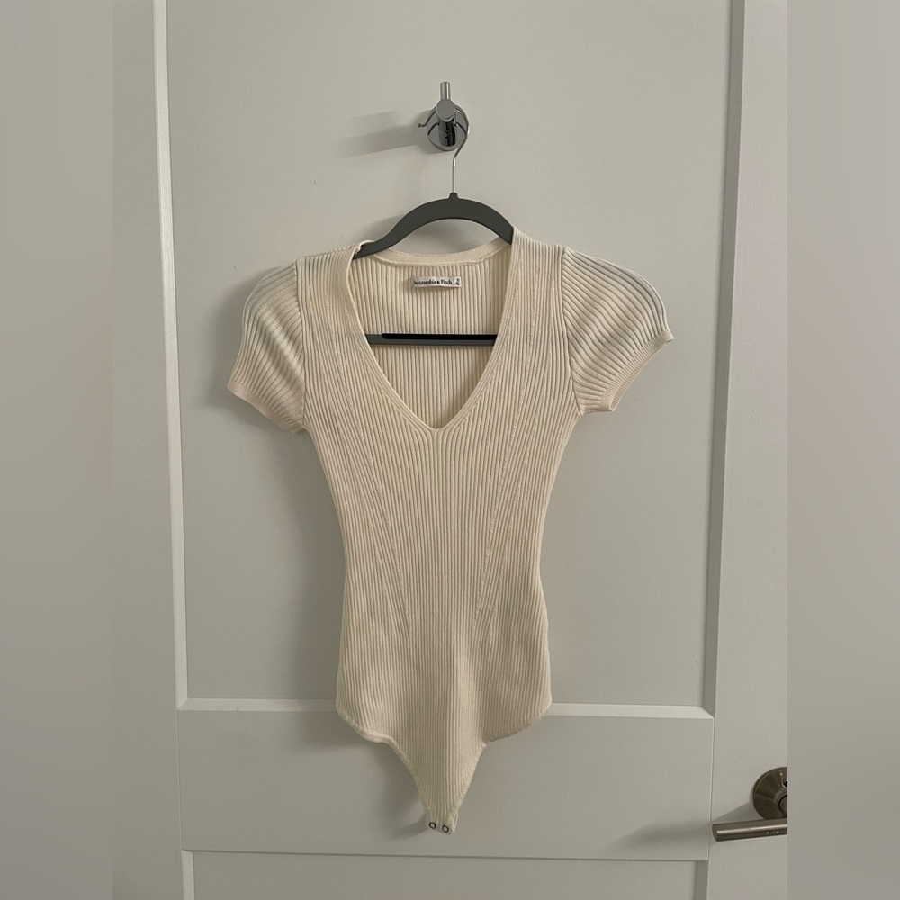 Abercrombie & Fitch White Knit Bodysuit